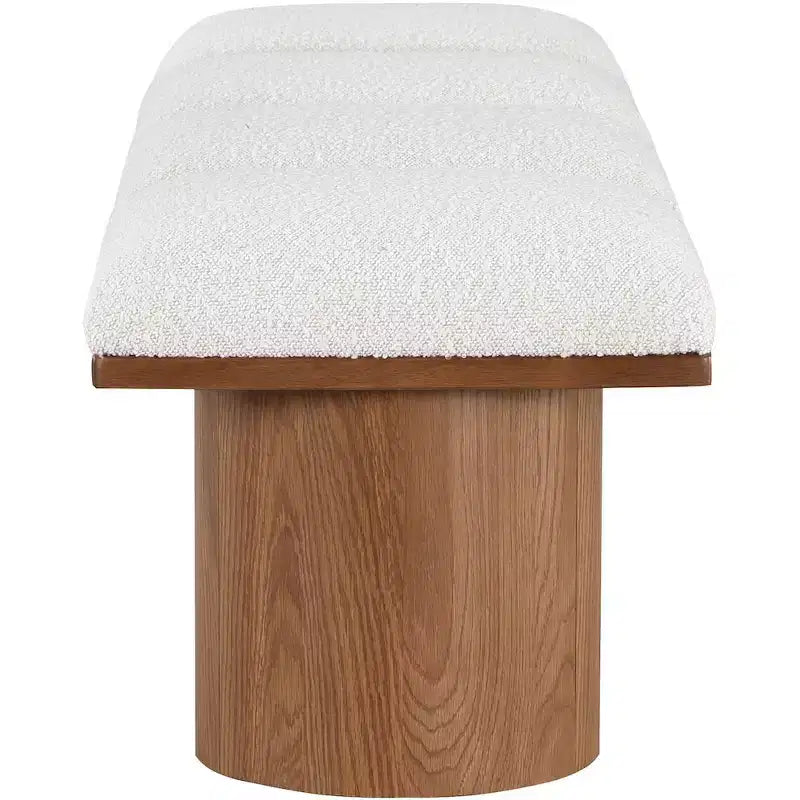 Meridian Furniture, Banc en Tissu Bouclé Crème Pavilion