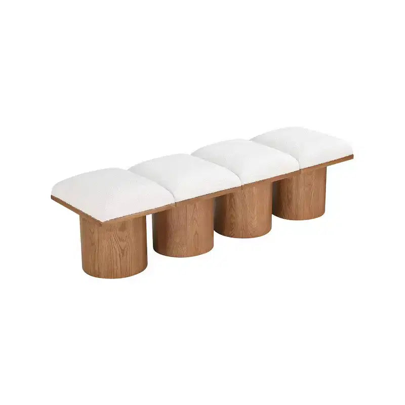 Meridian Furniture, Banc en Tissu Bouclé Crème Pavilion