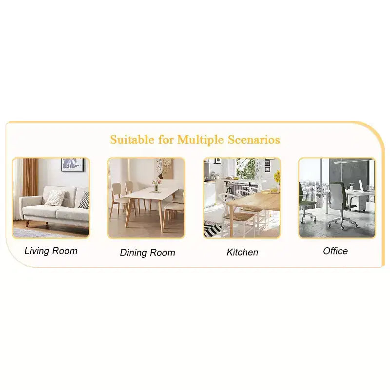 MAYEERTY Lot de 4 chaises de salle à manger en PU avec coussin étendu Blanc Gris foncé Lignes épurées Décor moderne