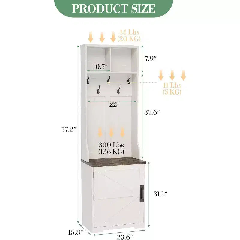 Panca appendiabiti a muro stretta in stile rustico con contenitore per scarpe, appendiabiti, anta scorrevole, piccolo organizer per ingresso