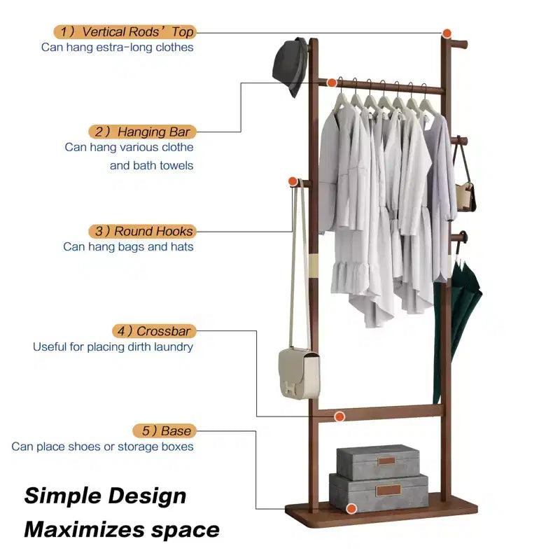 Servomuto in legno per uomo e donna, Stand appendiabiti con cassetto, Appendiabiti, Vassoio organizer, Asta per cravatte, Scarpiera, Servomuto per camera da letto, ufficio, ingresso