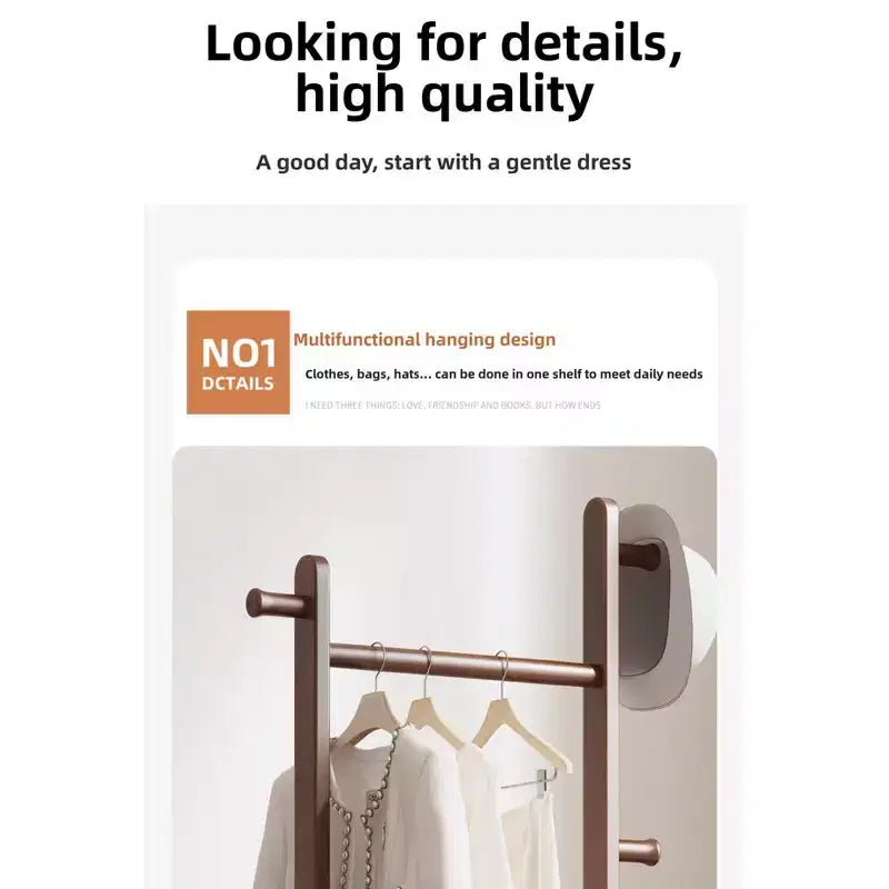Servomuto in legno per uomo e donna, Stand appendiabiti con cassetto, Appendiabiti, Vassoio organizer, Asta per cravatte, Scarpiera, Servomuto per camera da letto, ufficio, ingresso