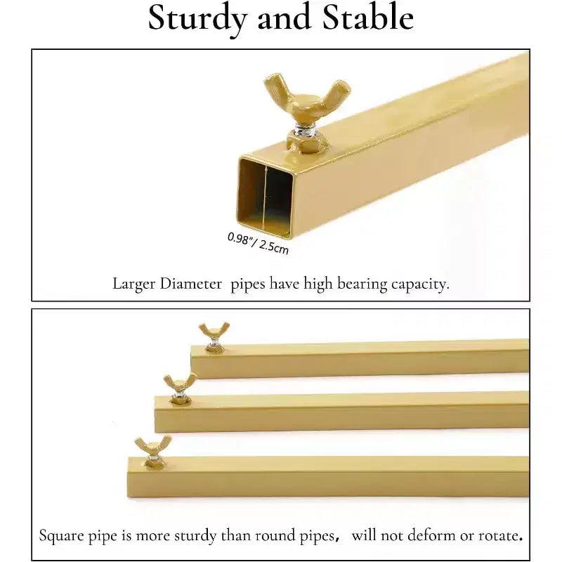 Supporto per fondale quadrato 2,5 x 2,5 m, supporto per arco a palloncino in metallo, supporto per fondale per matrimoni per feste e cerimonie, oro