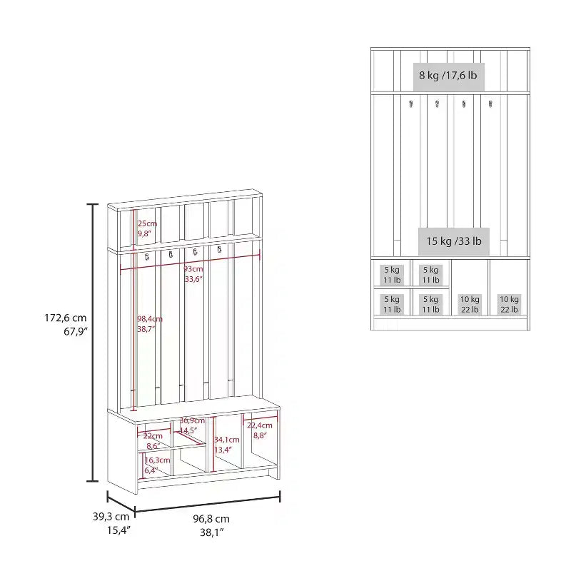 Appendiabiti da Ingresso Minimalista con 4 Ganci, Attaccapanni Autoportante con Scarpiera e Panchina, Ripiani Superiori, Scaffale Portaoggetti per Soggiorno, Ingresso, Smoke