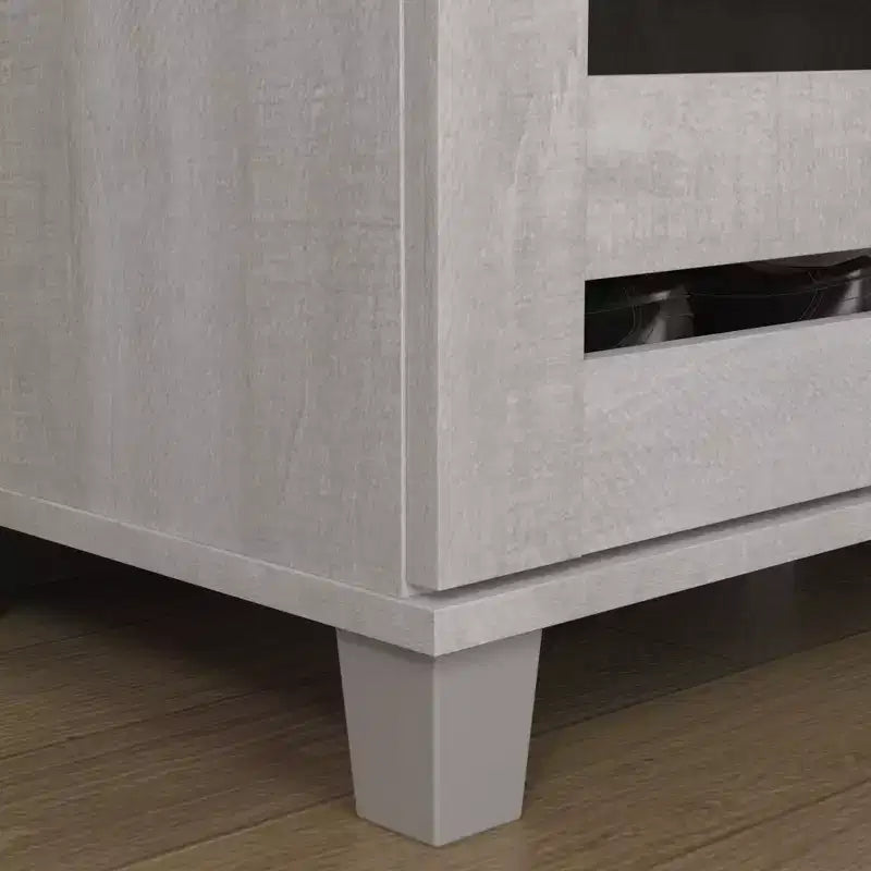 Appendiabiti con panca e scarpiera in rovere grigio 31.3 L x 15.7 P x 68.3 H