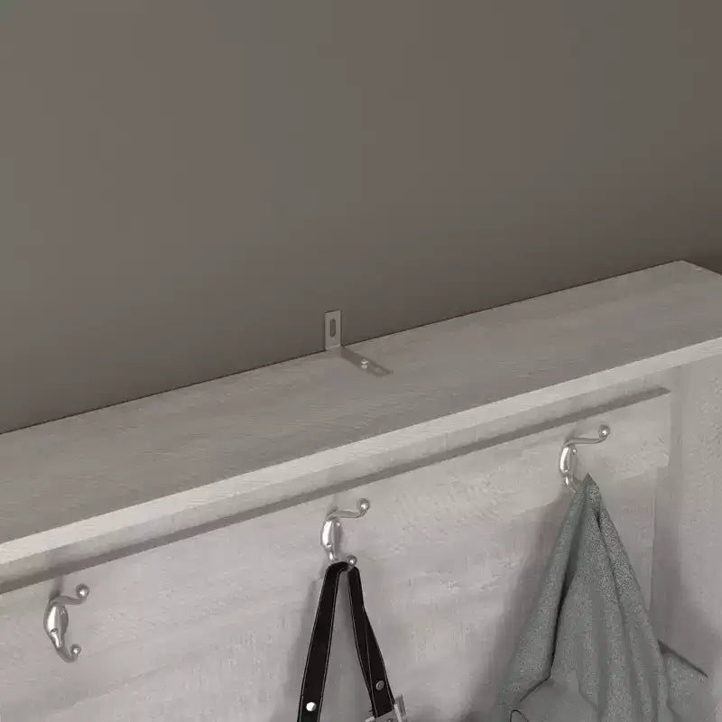 Appendiabiti con panca e scarpiera in rovere grigio 31.3 L x 15.7 P x 68.3 H