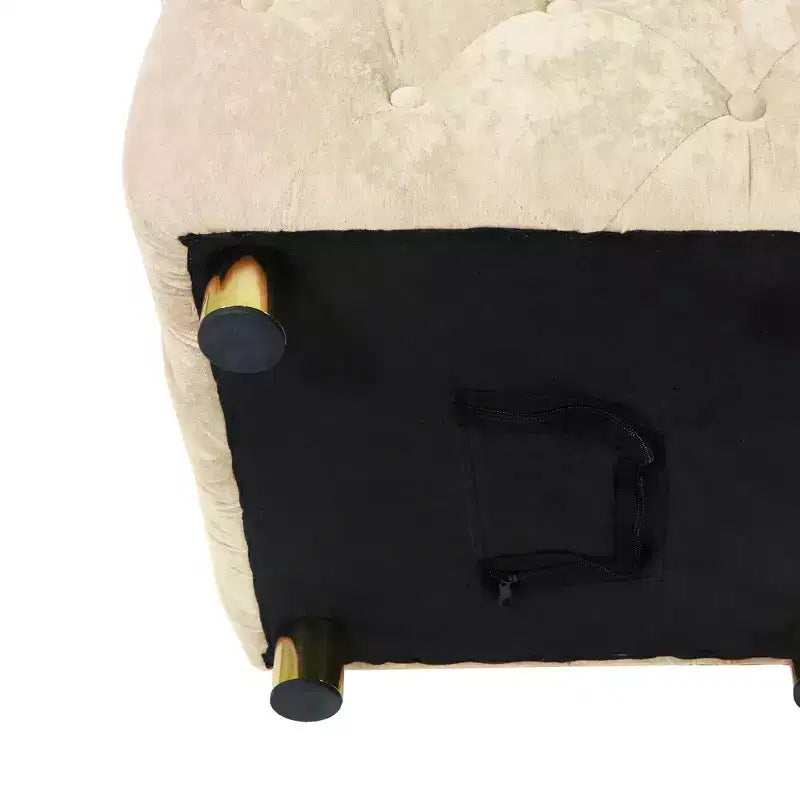 TUYOHW 18 Modern Ottoman Cube with Velvet Upholstered Foot Stool Small Vanity Stool with Wooden Frame Pouf for Living Room, Bedroom, Entryway