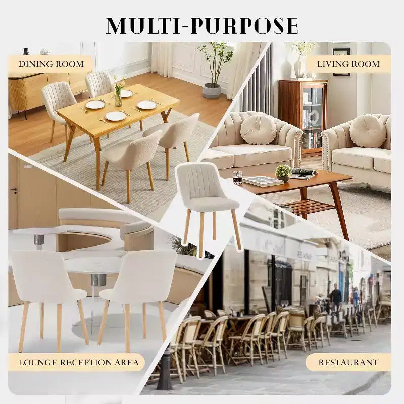 COZONY Modern Dining Room Kitchen Chairs, Upholstered Fabric Side Chairs for Living Room
