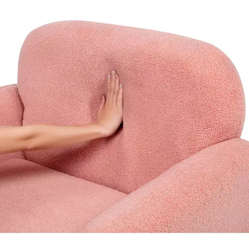TUYOHW Teddy Fleece Single Sofa Chair,Lounge Chair with Armrest,Pillow,350 lbs Capacity,Accent Armchair for Living Room,Bedroom,Study