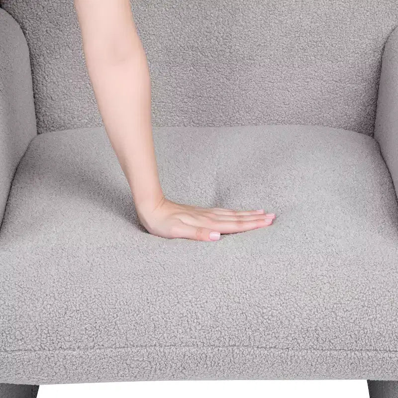 TUYOHW Teddy Fleece Single Sofa Chair,Lounge Chair with Armrest,Pillow,350 lbs Capacity,Accent Armchair for Living Room,Bedroom,Study