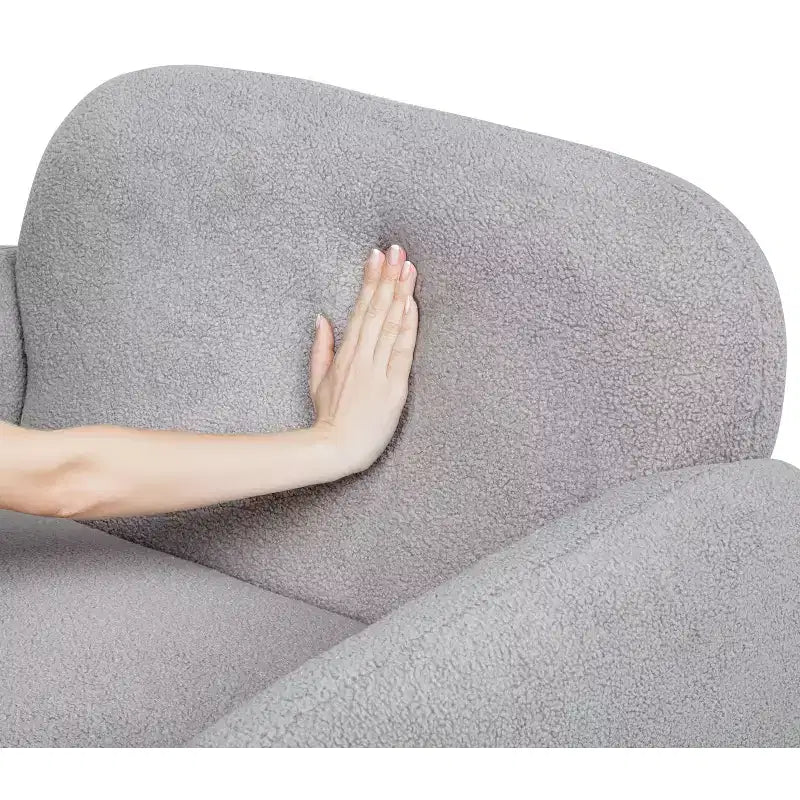 TUYOHW Teddy Fleece Single Sofa Chair,Lounge Chair with Armrest,Pillow,350 lbs Capacity,Accent Armchair for Living Room,Bedroom,Study