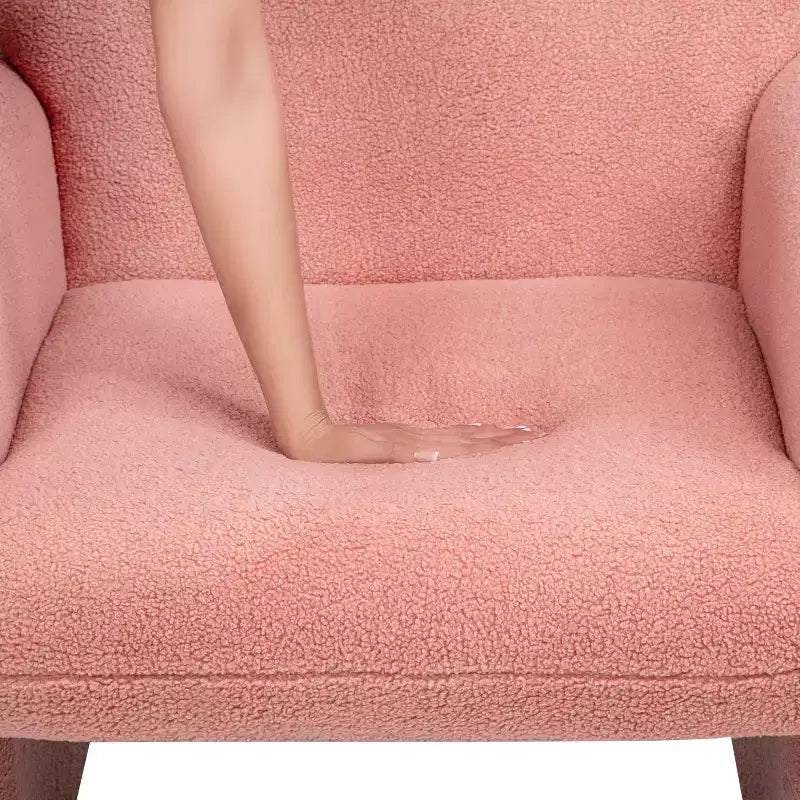 TUYOHW Teddy Fleece Single Sofa Chair,Lounge Chair with Armrest,Pillow,350 lbs Capacity,Accent Armchair for Living Room,Bedroom,Study