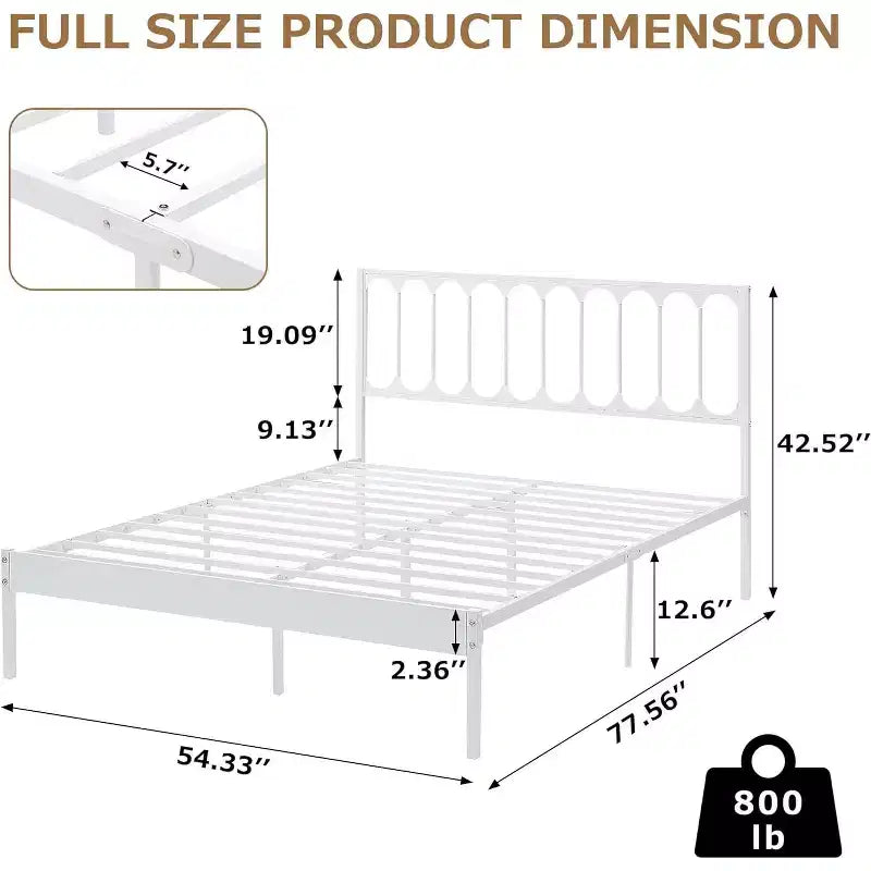 COZONY 14 Inch Queen Bed Frame with Headboard, Metal Platform Bed, 30 Min Assembly