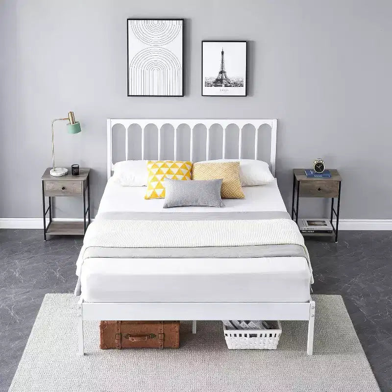 COZONY 14 Inch Queen Bed Frame with Headboard, Metal Platform Bed, 30 Min Assembly