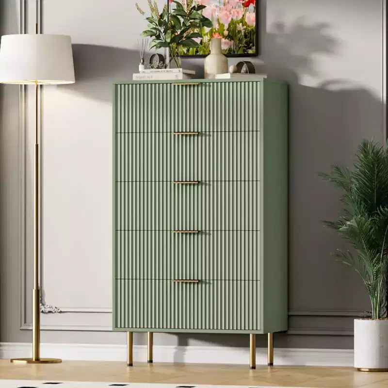 5-Drawer Dresser with Wide Drawers - Modern Wooden Chest for Bedroom, Living Room, Closet & Hallway Storage