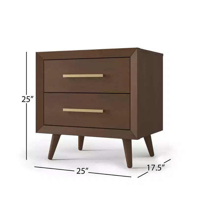 Child Craft Cranbrook 2 Drawer Nightstand for Nursery or Bedroom, Large Storage Drawers, Made of Sturdy Pinewood, Non-Toxic, Baby Safe Finish