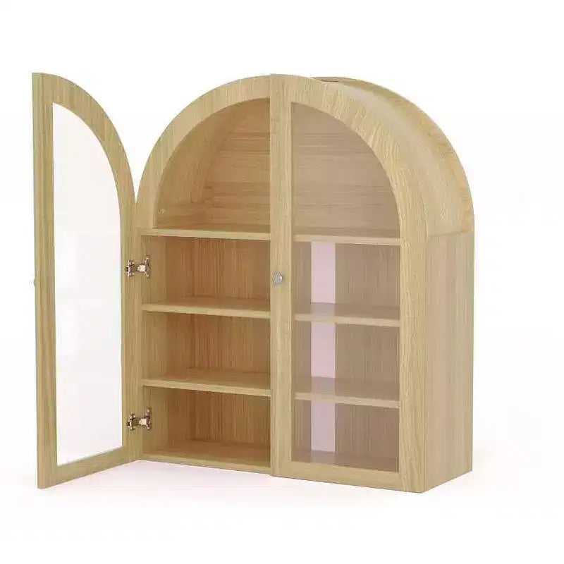 Arched Bathroom Wall Cabinet, Farmhouse Wood Wall Mounted Medicine Storage Cabinet with Acrylic Doors and Adjustable Shelves for Kitchen Laundry Room
