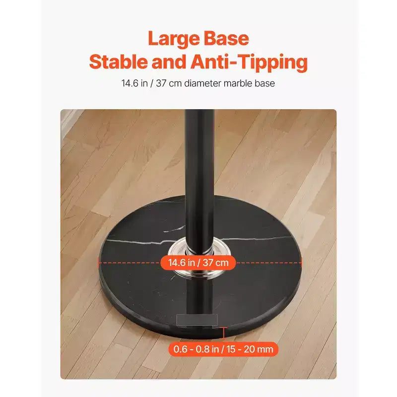 Appendiabiti da terra a stelo con base in marmo e 6 ganci per ingresso