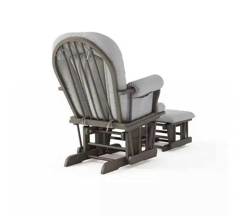 Child Craft Cozy Glider Rocker and Ottoman Set, Padded Cushion with Convenient Storage Pockets, Solid Wood Base & Frame