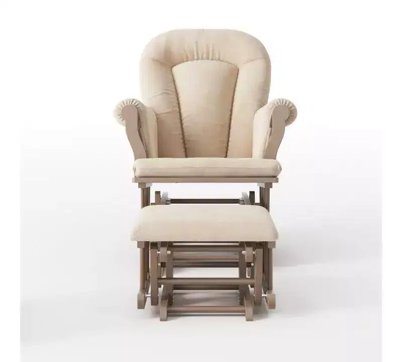 Child Craft Cozy Glider Rocker and Ottoman Set, Padded Cushion with Convenient Storage Pockets, Solid Wood Base & Frame