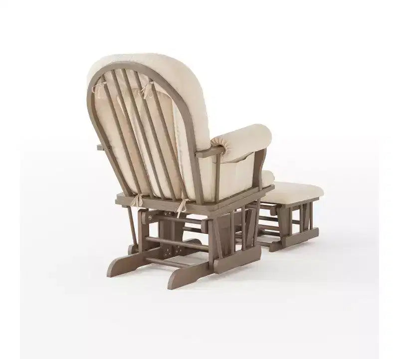 Child Craft Cozy Glider Rocker and Ottoman Set, Padded Cushion with Convenient Storage Pockets, Solid Wood Base & Frame