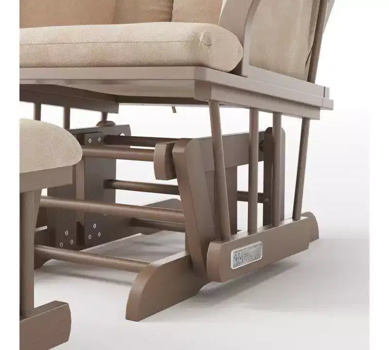 Child Craft Cozy Glider Rocker and Ottoman Set, Padded Cushion with Convenient Storage Pockets, Solid Wood Base & Frame
