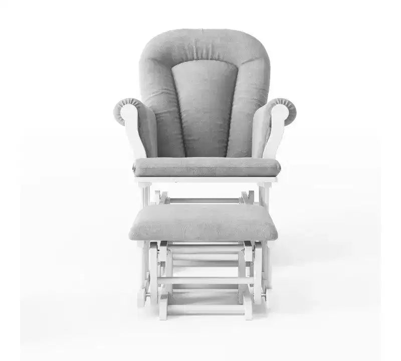 Child Craft Cozy Glider Rocker and Ottoman Set, Padded Cushion with Convenient Storage Pockets, Solid Wood Base & Frame