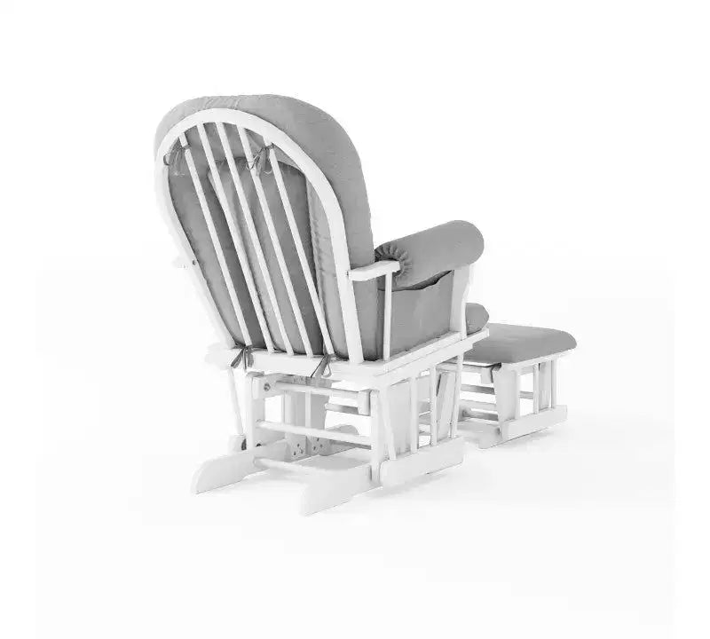 Child Craft Cozy Glider Rocker and Ottoman Set, Padded Cushion with Convenient Storage Pockets, Solid Wood Base & Frame