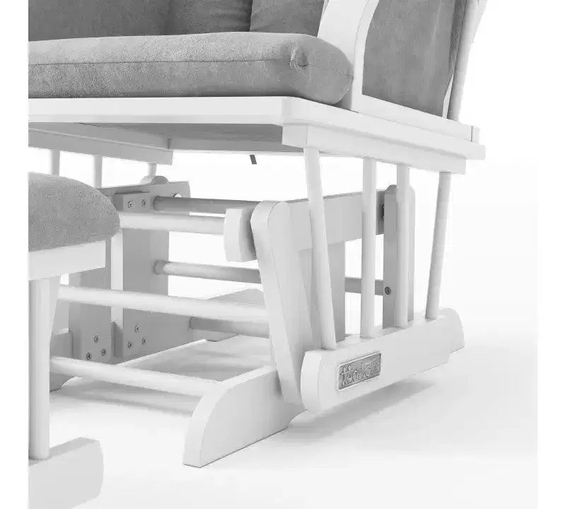 Child Craft Cozy Glider Rocker and Ottoman Set, Padded Cushion with Convenient Storage Pockets, Solid Wood Base & Frame