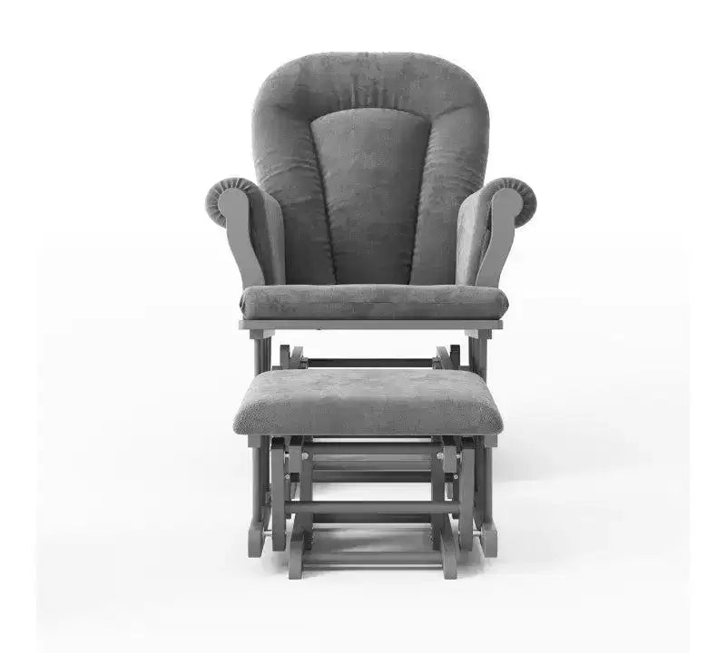 Child Craft Cozy Glider Rocker and Ottoman Set, Padded Cushion with Convenient Storage Pockets, Solid Wood Base & Frame