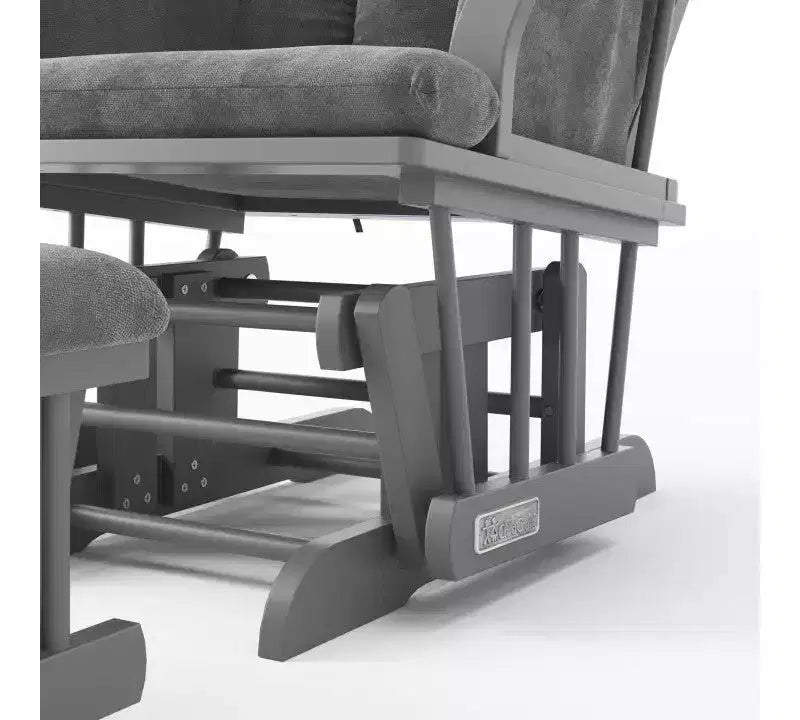 Child Craft Cozy Glider Rocker and Ottoman Set, Padded Cushion with Convenient Storage Pockets, Solid Wood Base & Frame