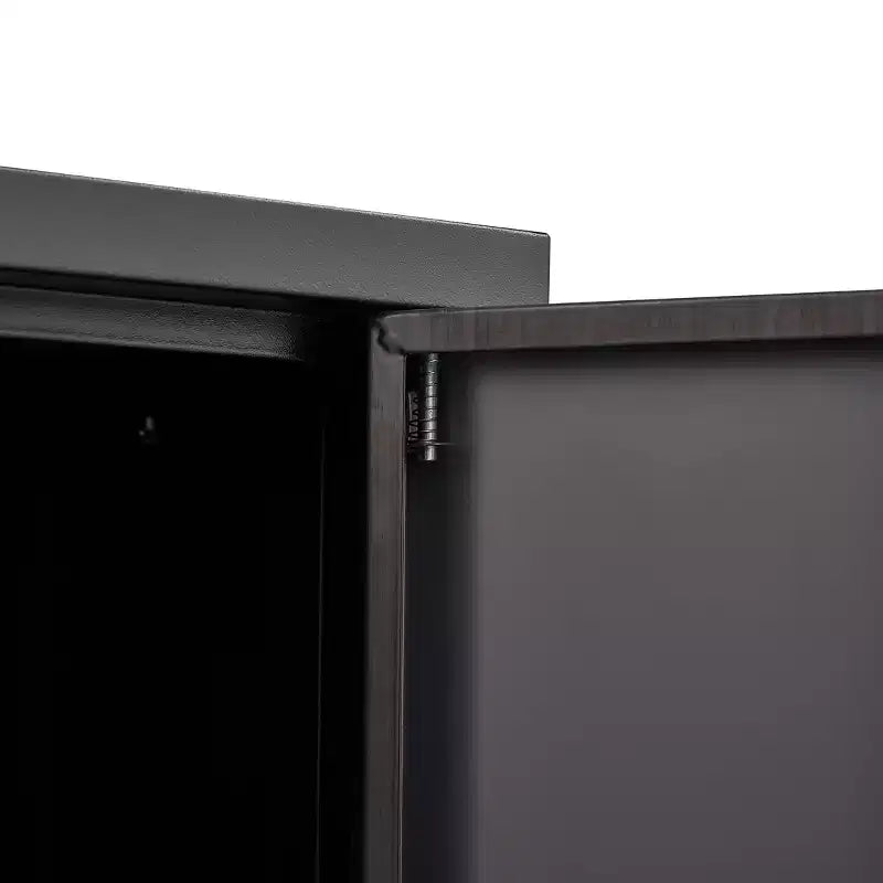 VIYET 27.5Metal Folding Storage Cabinet, Filing Cabinet w/ Locking Doors & Adjustable Shelf, Black