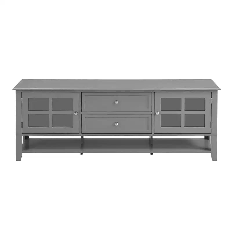 VIYET 59Modern TV Stand for 60 TVs, Grey MDF Media Console w/ Multifunctional Storage & Silent Magnetic Doors