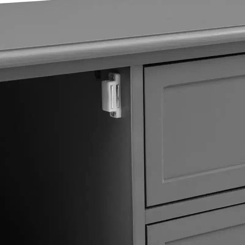 VIYET 59Modern TV Stand for 60 TVs, Grey MDF Media Console w/ Multifunctional Storage & Silent Magnetic Doors