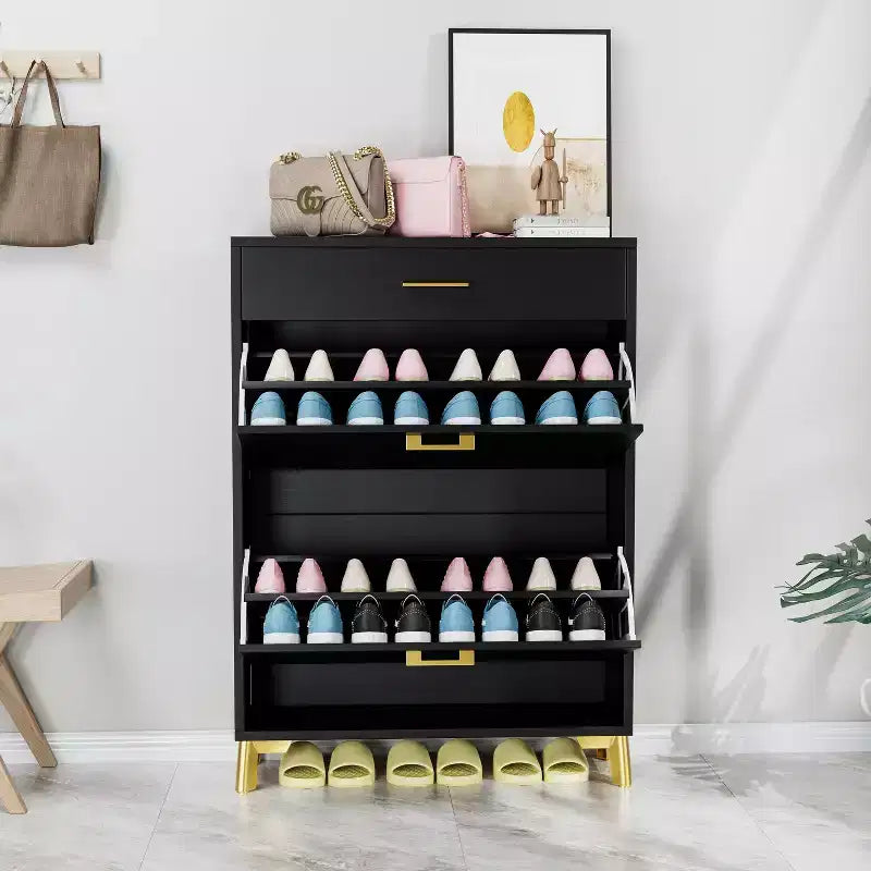 TUYOHW Freestanding Hidden Shoe Storage Cabinet with 2 Flip Drawers, Multi-color Shoe Rack, All-match Shoe Organizer for Entryway Doorway Hallway