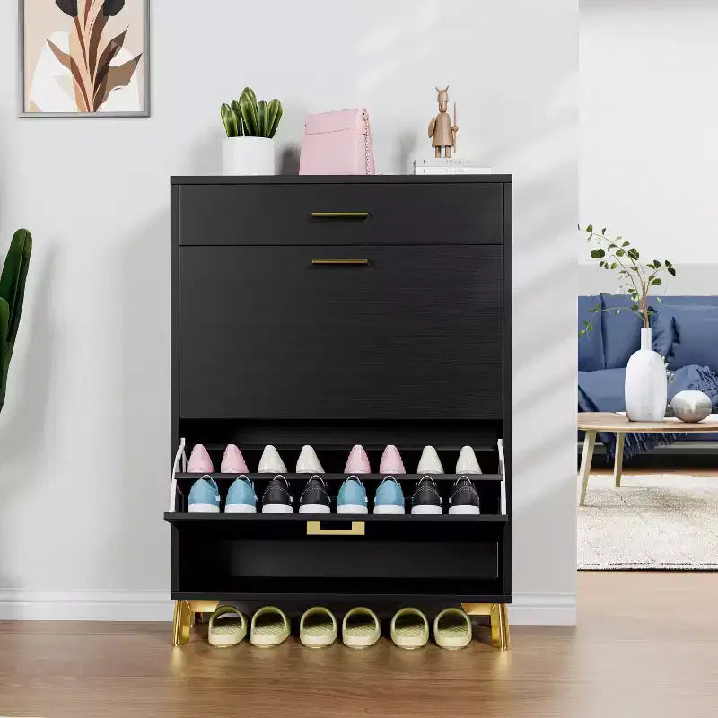 TUYOHW Freestanding Hidden Shoe Storage Cabinet with 2 Flip Drawers, Multi-color Shoe Rack, All-match Shoe Organizer for Entryway Doorway Hallway