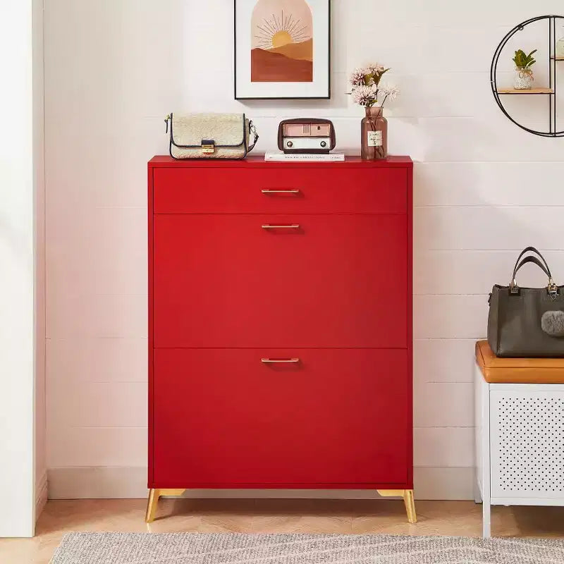 TUYOHW Freestanding Hidden Shoe Storage Cabinet with 2 Flip Drawers, Multi-color Shoe Rack, All-match Shoe Organizer for Entryway Doorway Hallway