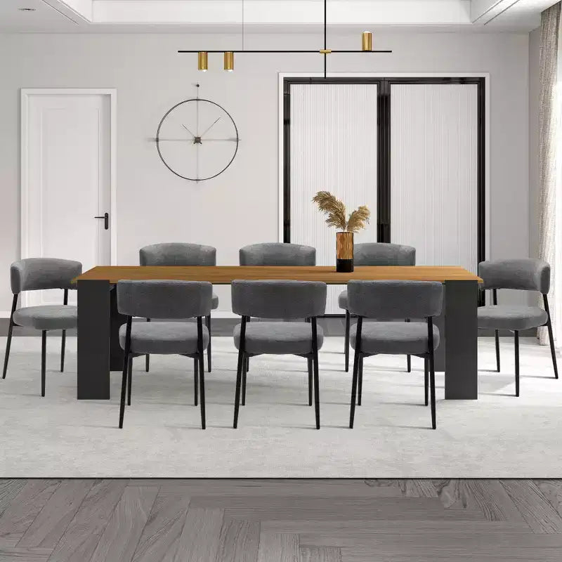 Okak Dining Room Chairs Set of 4 with Sturdy Metal Frame, Modern Dining Chairs with Curved Backrest, Armless Chairs for Dining Room
