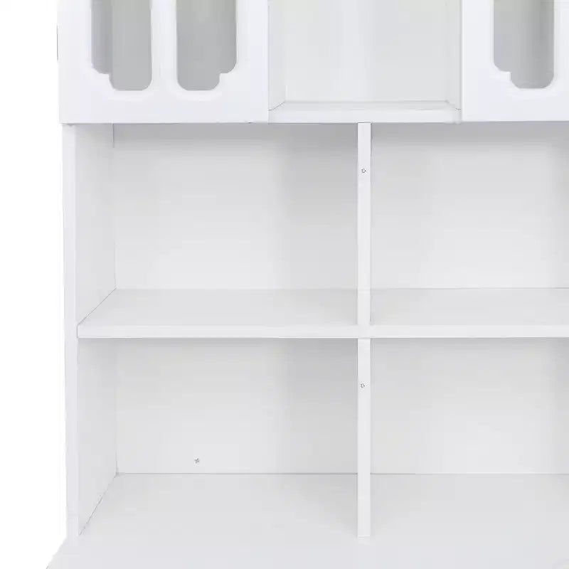 TUYOHW L-Shaped Corner Desk,Computer Desk with Hutch & Bookshelf,2-in-1 Study Desk with Drawers,Cabinets,Modern Working Desk for Office,Study