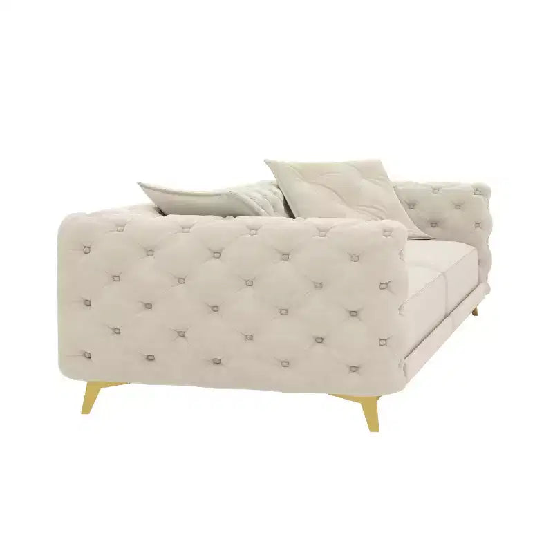 Modern Convertible King Size Sleeper Sofa Bed with Movable Ottoman, Velvet Deep Seat Pull-Out Sofa Bed for Living Room or Guest Room-Panipeachy