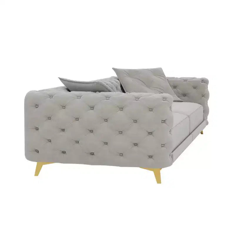 Modern Convertible King Size Sleeper Sofa Bed with Movable Ottoman, Velvet Deep Seat Pull-Out Sofa Bed for Living Room or Guest Room-Panipeachy