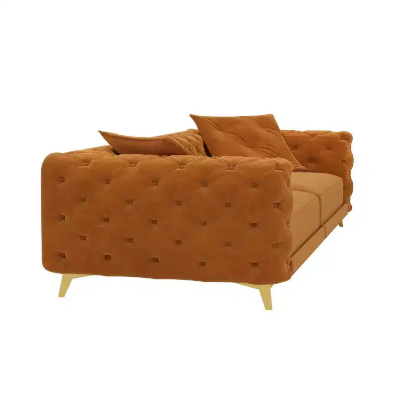 Modern Convertible King Size Sleeper Sofa Bed with Movable Ottoman, Velvet Deep Seat Pull-Out Sofa Bed for Living Room or Guest Room-Panipeachy