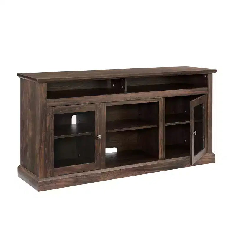 60 Inch TV Stand for TVs Up to 65 Inch, Entertainment Center with Cable Management, Classic Brown Console for Living Room
