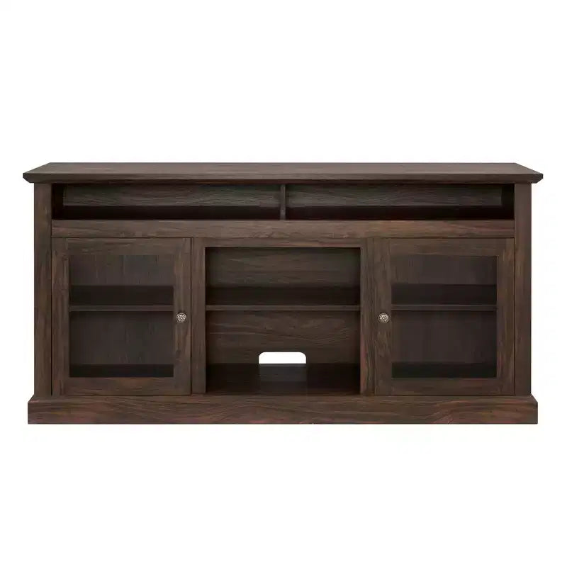 60 Inch TV Stand for TVs Up to 65 Inch, Entertainment Center with Cable Management, Classic Brown Console for Living Room