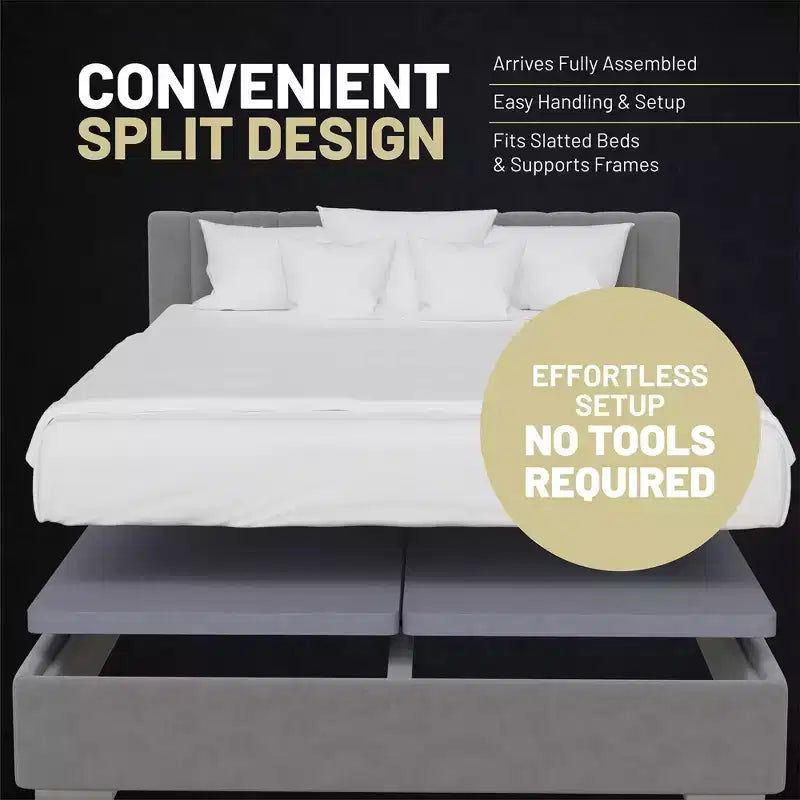 Continental Sleep, Premium 38mm Solid Surface Wood Bunkie Board Queen Size Bed Frames, 4-Piece Under Mattress Support Board