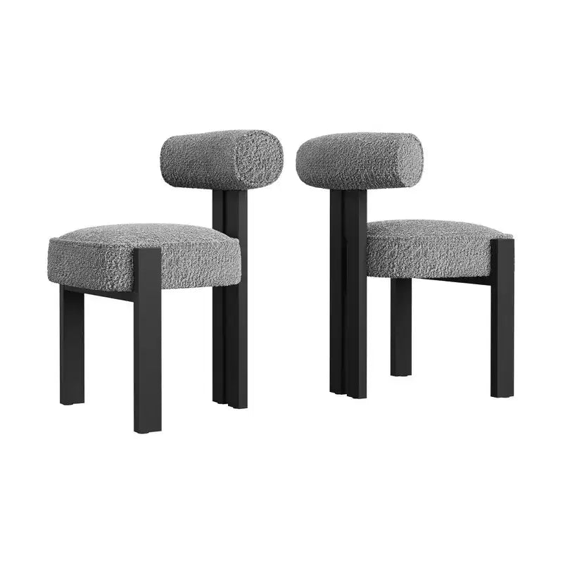 Upholstered Dining Chairs ,Modern Boucle Dining Room Chairs with Ergonomic Curved Back, Comfortable Kitchen Chairs with Rubber Wood Legs