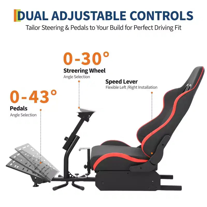 Racing Wheel Stand,Foldable Racing Simulator Cockpit for g923/g920/g29, Steering Wheel Stand & Foot Pedal Angle Adjustable,Sim Racing Cockpit