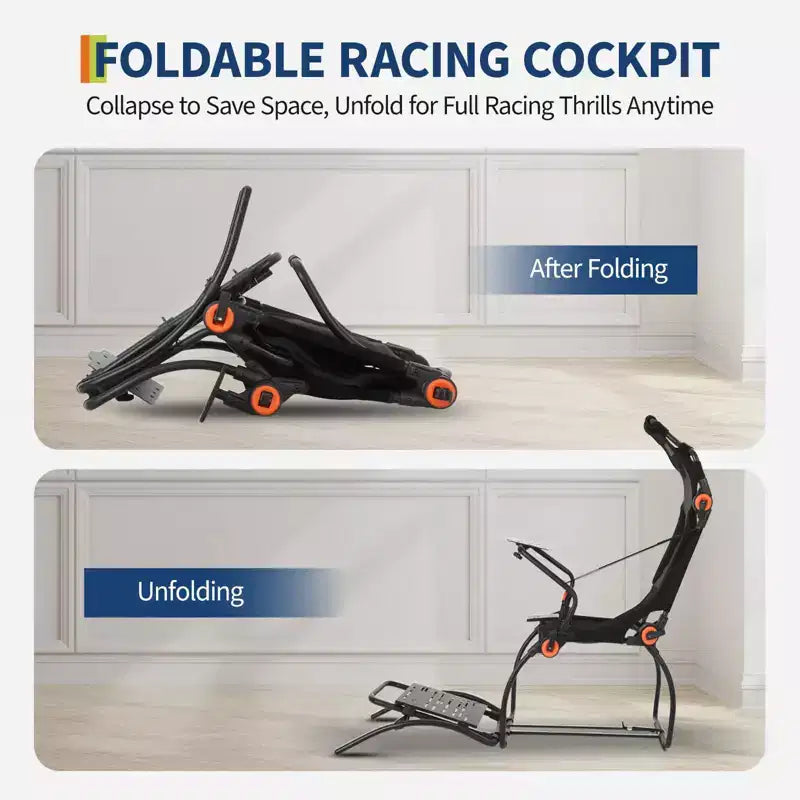 Racing Wheel Stand,Foldable Racing Simulator Cockpit for g923/g920/g29, Steering Wheel Stand & Foot Pedal Angle Adjustable,Sim Racing Cockpit