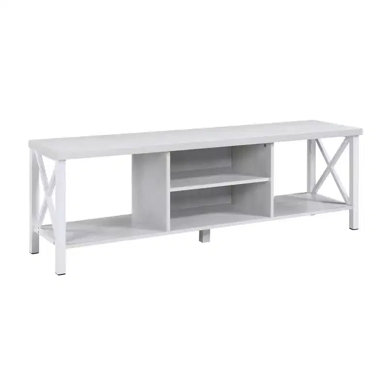 AndMakers 58.27 in. Wood TV Stand with 4 Storage Shelves Fits TV's up to 65 in.