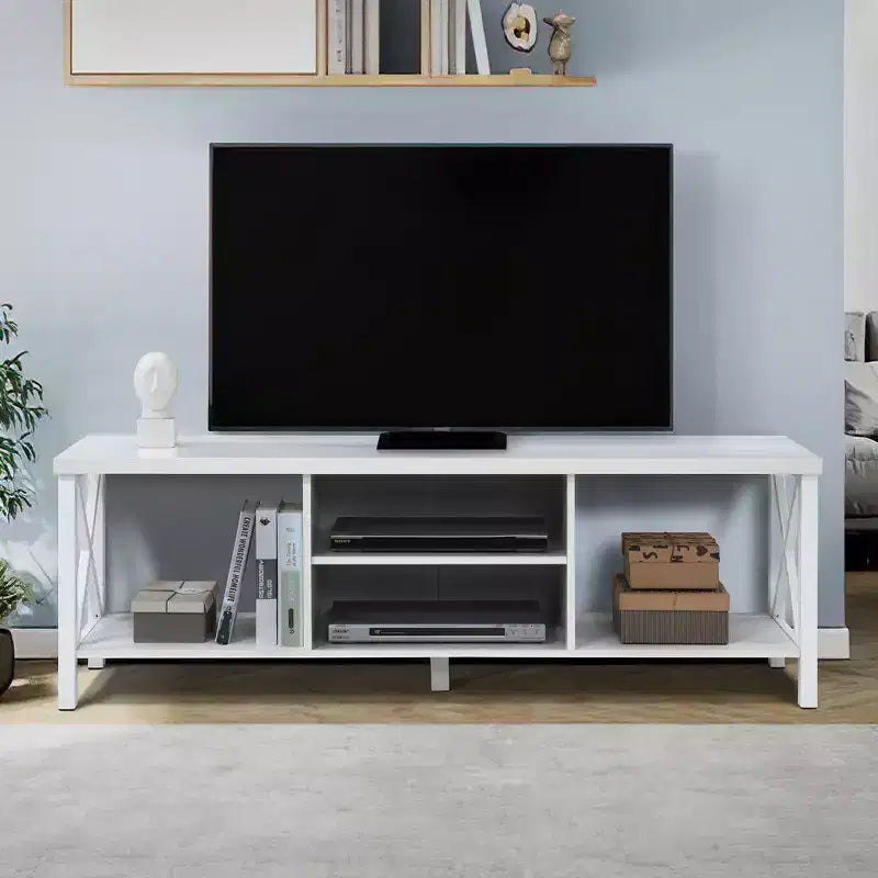 AndMakers 58.27 in. Wood TV Stand with 4 Storage Shelves Fits TV's up to 65 in.